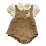 Liu Jo Pagliaccetto Mezza Manica con Finta T-Shirt per Neonata HA5085 BIANCO/BEIGE LIU JO 