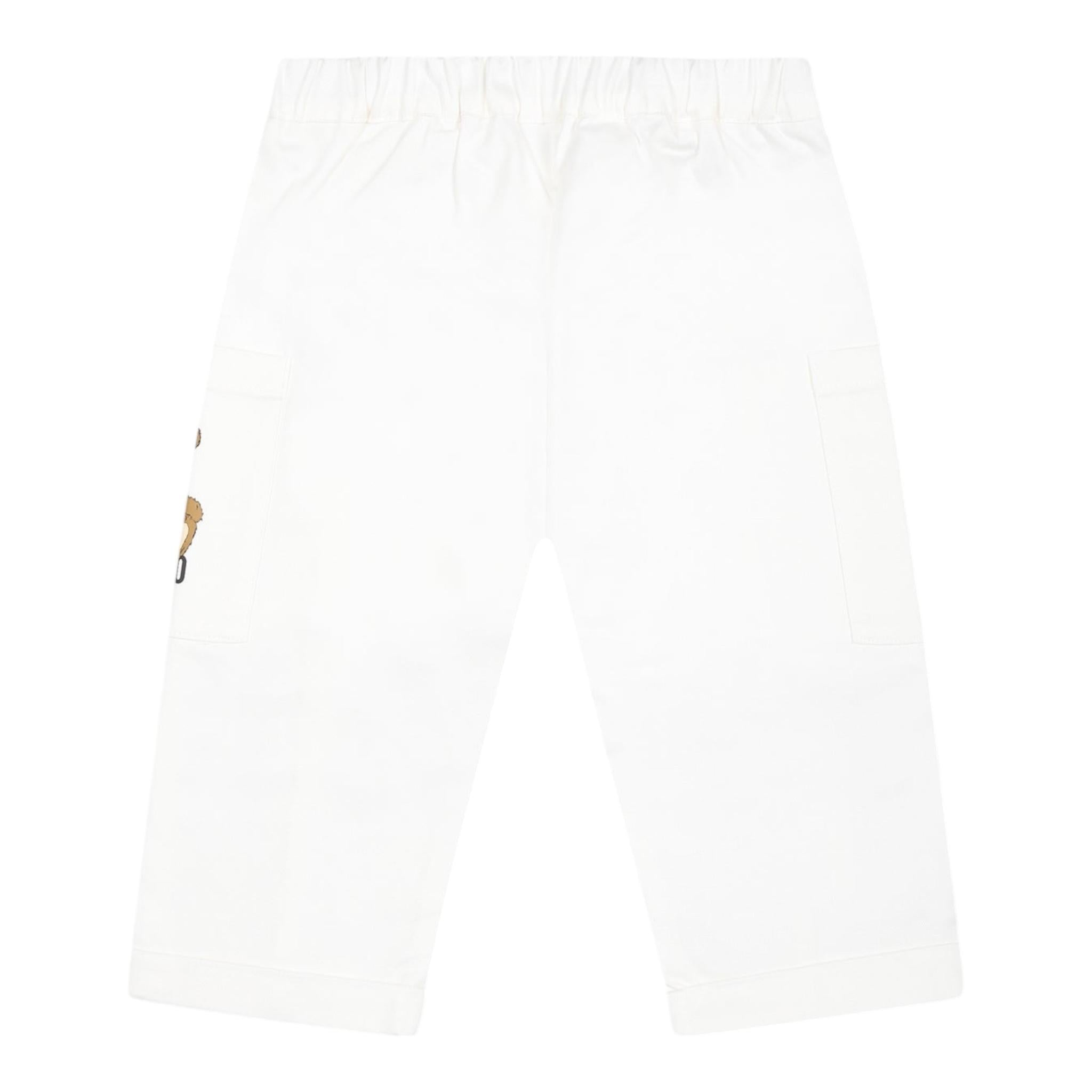 Moschino Pantalone Tinta Unita con Elastico In Vita per Neonato MUP05CXN BIANCO MOSCHINO 