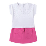 Sarabanda Completo 2 Pezzi T-Shirt-Gonna Bianco per Neonata 0B234 BIANCO SARABANDA 