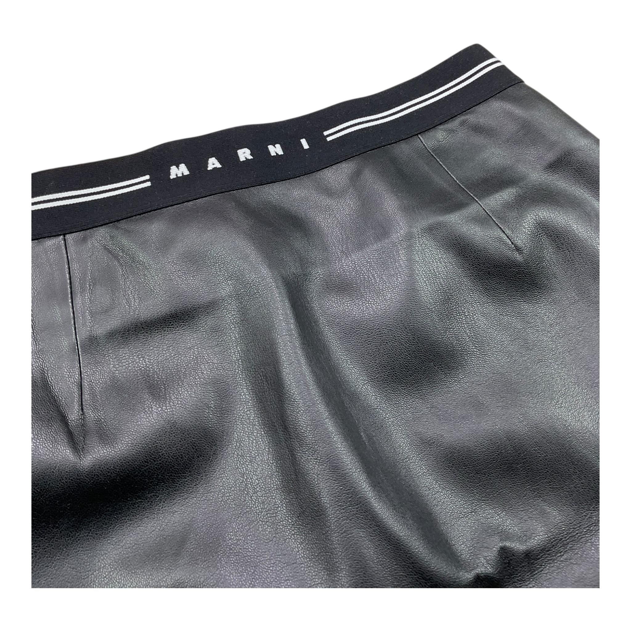 MARNI gonna in ecopelle tinta unita Nero per Bambina M01186 NERO MARNI 