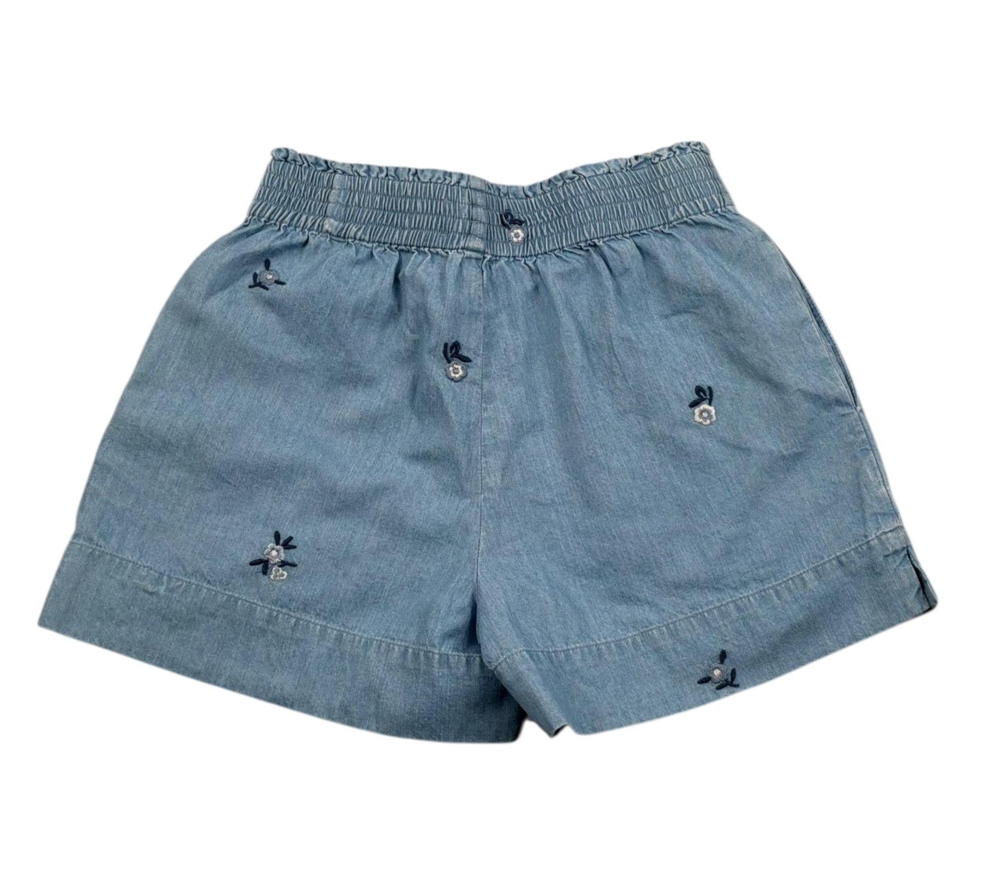 Saint Barth Short In Denim Tinta Unita con Elastico In Vita per Bambina CHAMBRAY AZZURRO SAINT BARTH 