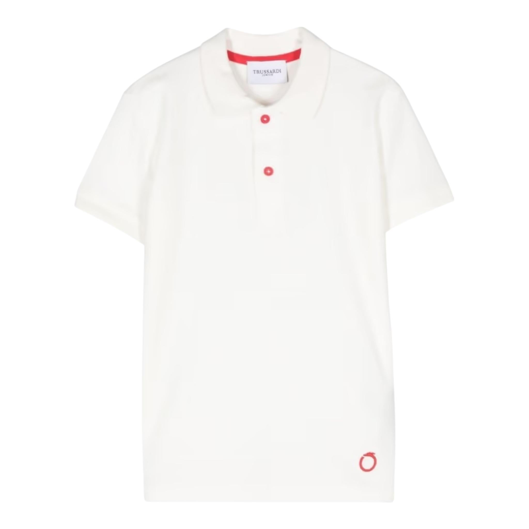 Trussardi Polo Mezza Manica Tinta Unita per Bambino TBP24009PO BIANCO TRUSSARDI 
