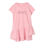Liu Jo Abito Mezza Manica Tinta Unita con Brillantini per Bambina KA4128 ROSA LIU JO 
