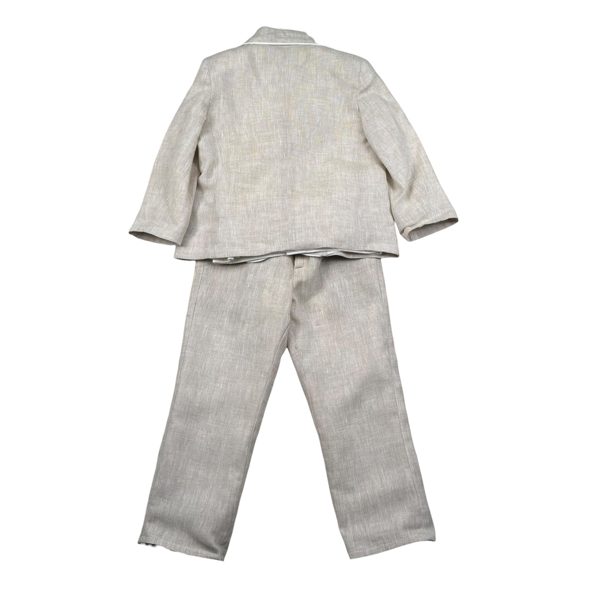 Pure Firenze Completo 4 Pezzi Camicia-Papillon-Giacca-Pantalone Beige per Neonato 7231 BEIGE PURE FIRENZE 