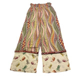 Dixie Pantalone Tinta Unita con Fantasia Modello A Palazzo per Bambina PE67364G74 PANNA DIXIE 