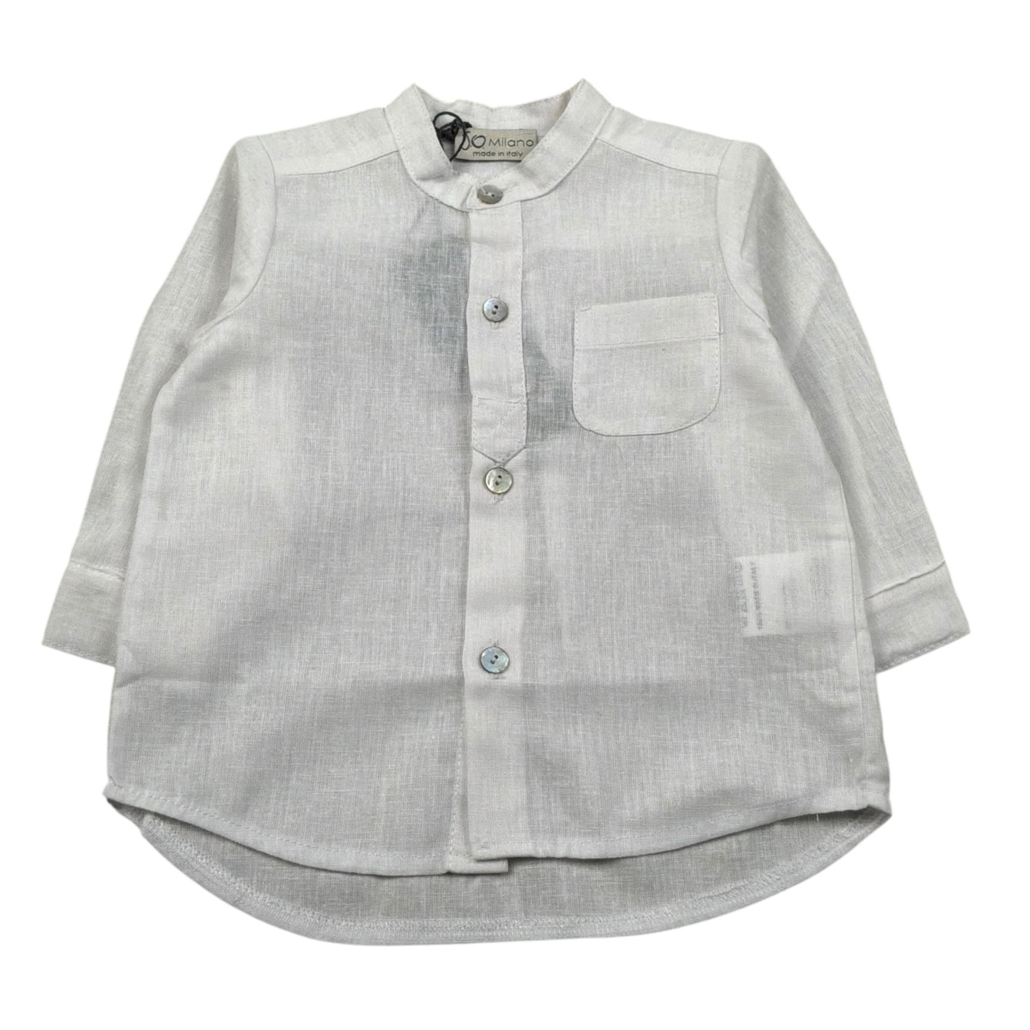 J.O. Milano Camicia Manica Lunga tinta unita Collo Coreano Bianco per Neonato 5768N BIANCO J.O. MILANO 