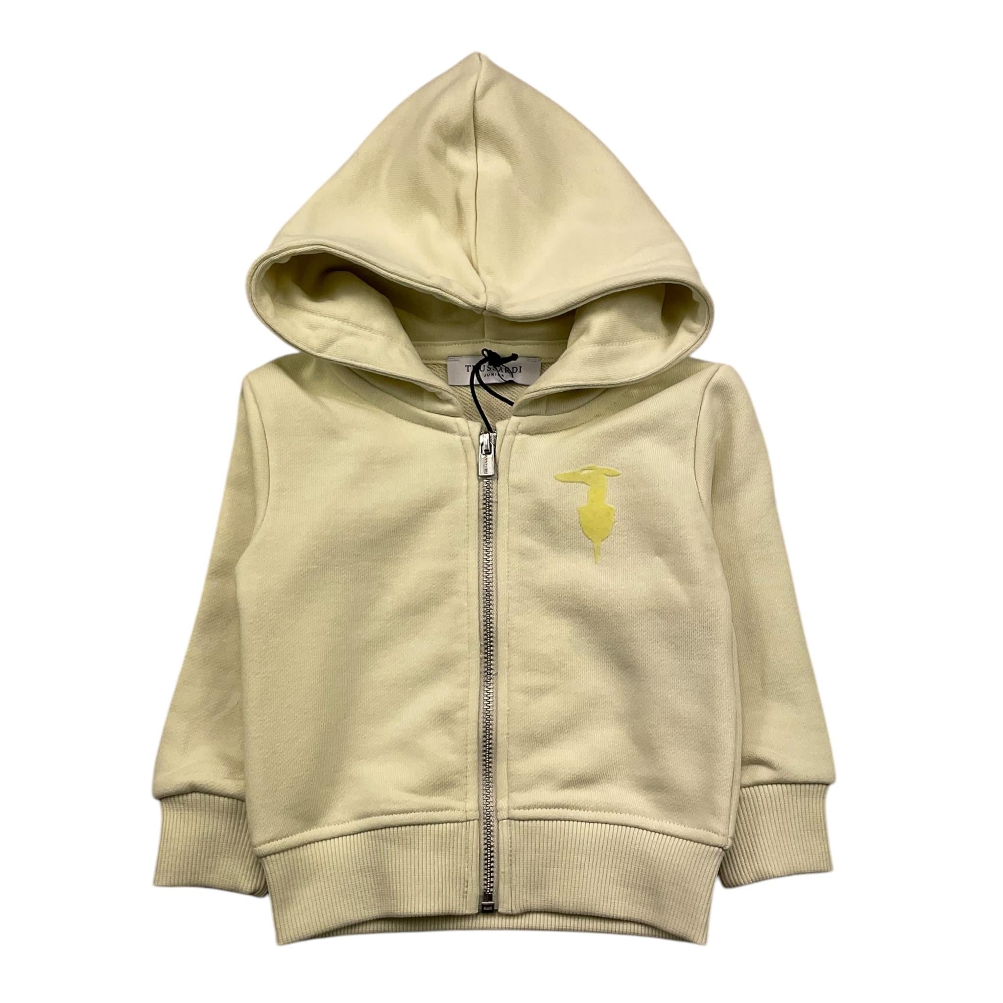 TRUSSARDI felpa con zip e cappuccio tinta unita Avorio per Neonato TIA25171 AVORIO TRUSSARDI 