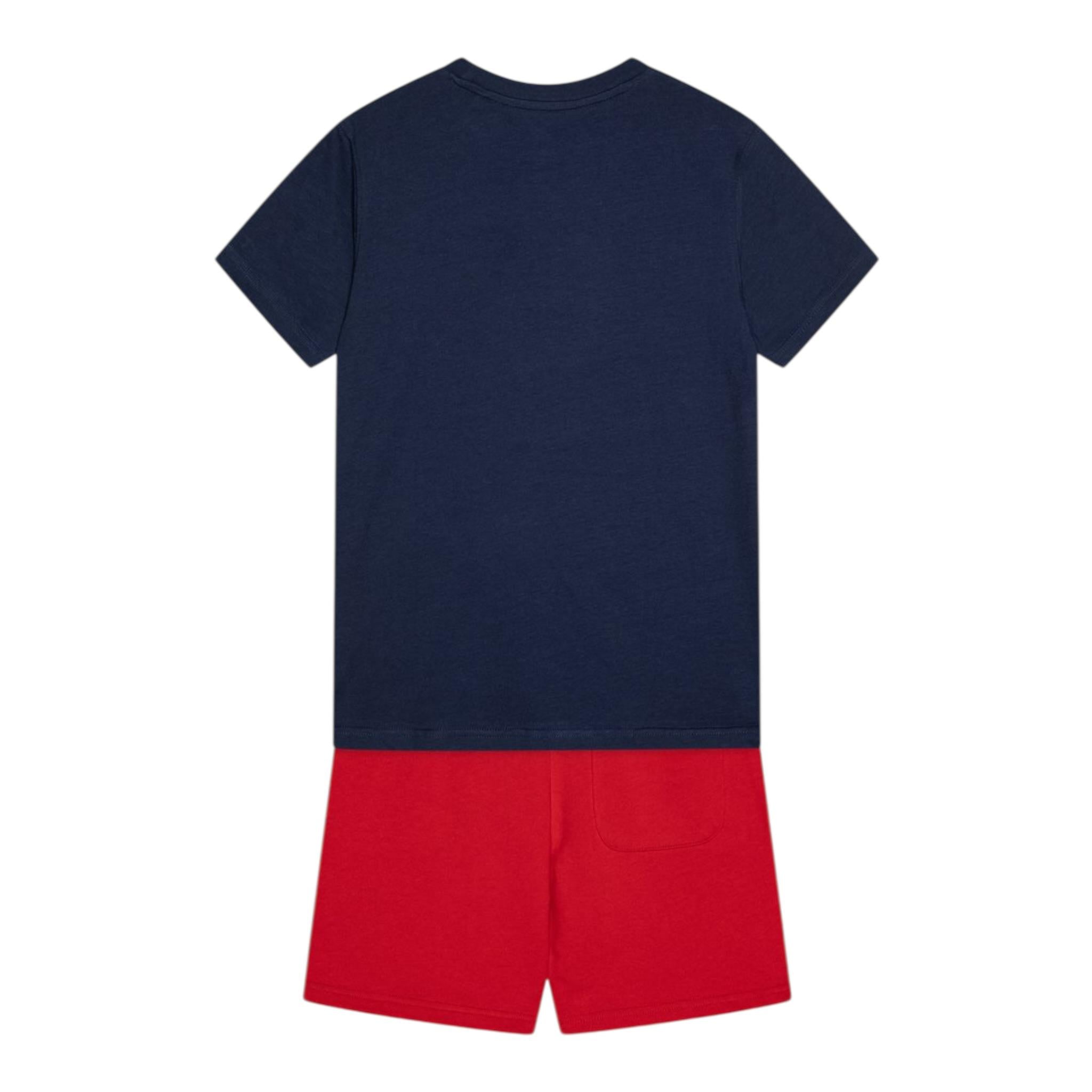 New Balance Completo 2 Pezzo T-Shirt-Bermuda Bicolore per Bambino LAKB0103X BLU/ROSSO NEW BALANCE 