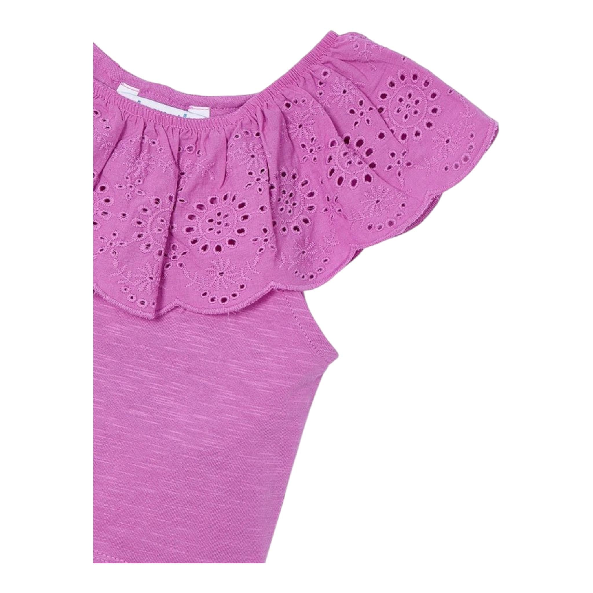 Mayoral Top Tinta Unita con Scollo A Barca per Bambina 3012 VIOLA MAYORAL 