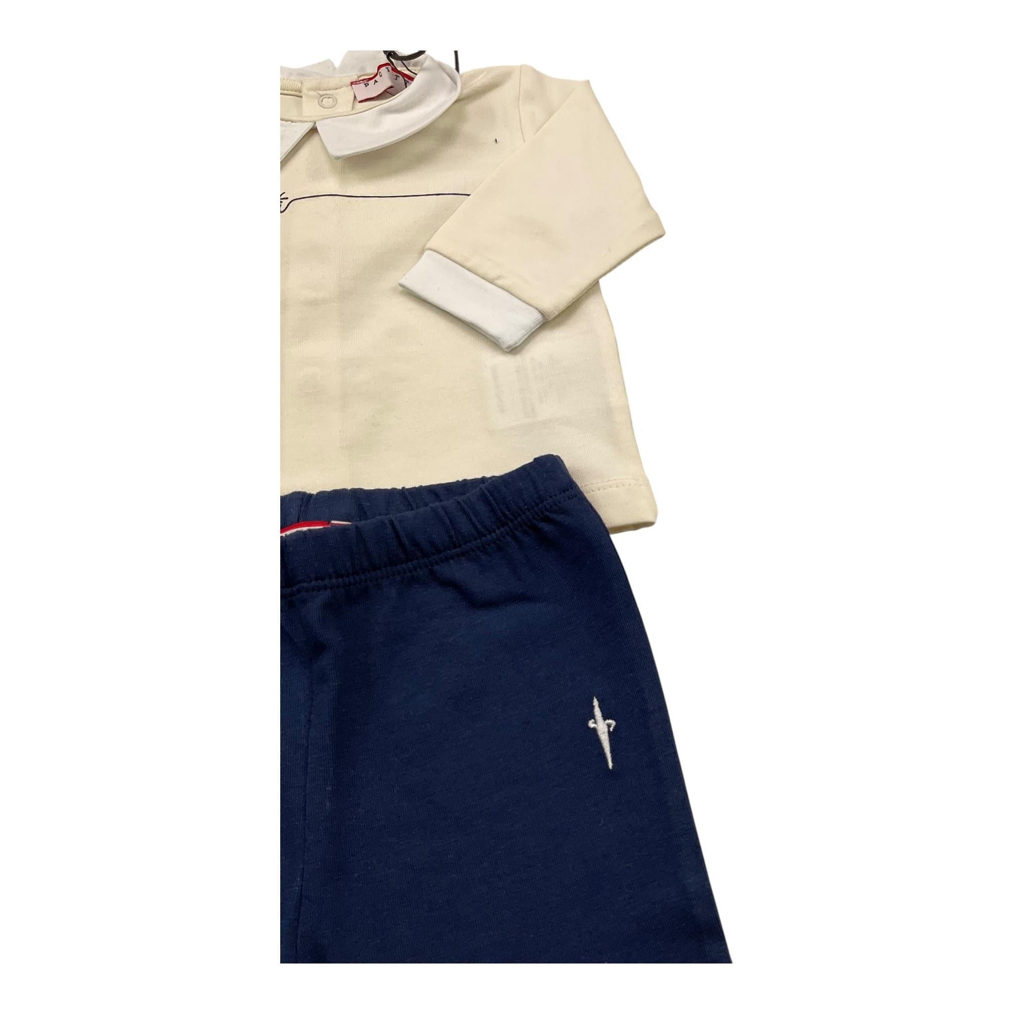 Cesare Paciotti Completo 2 Pezzi Shirt-Ghettina per Neonato CPP5102N PANNA/BLU CESARE PACIOTTI 