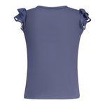 Guess Canotta Girocollo con Maniche In Tulle Tinta Unita con Stampa per Neonata K4GI20K6YW1 BLU GUESS 
