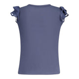 Guess Canotta Girocollo con Maniche In Tulle Tinta Unita con Stampa per Neonata K4GI20K6YW1 BLU GUESS 