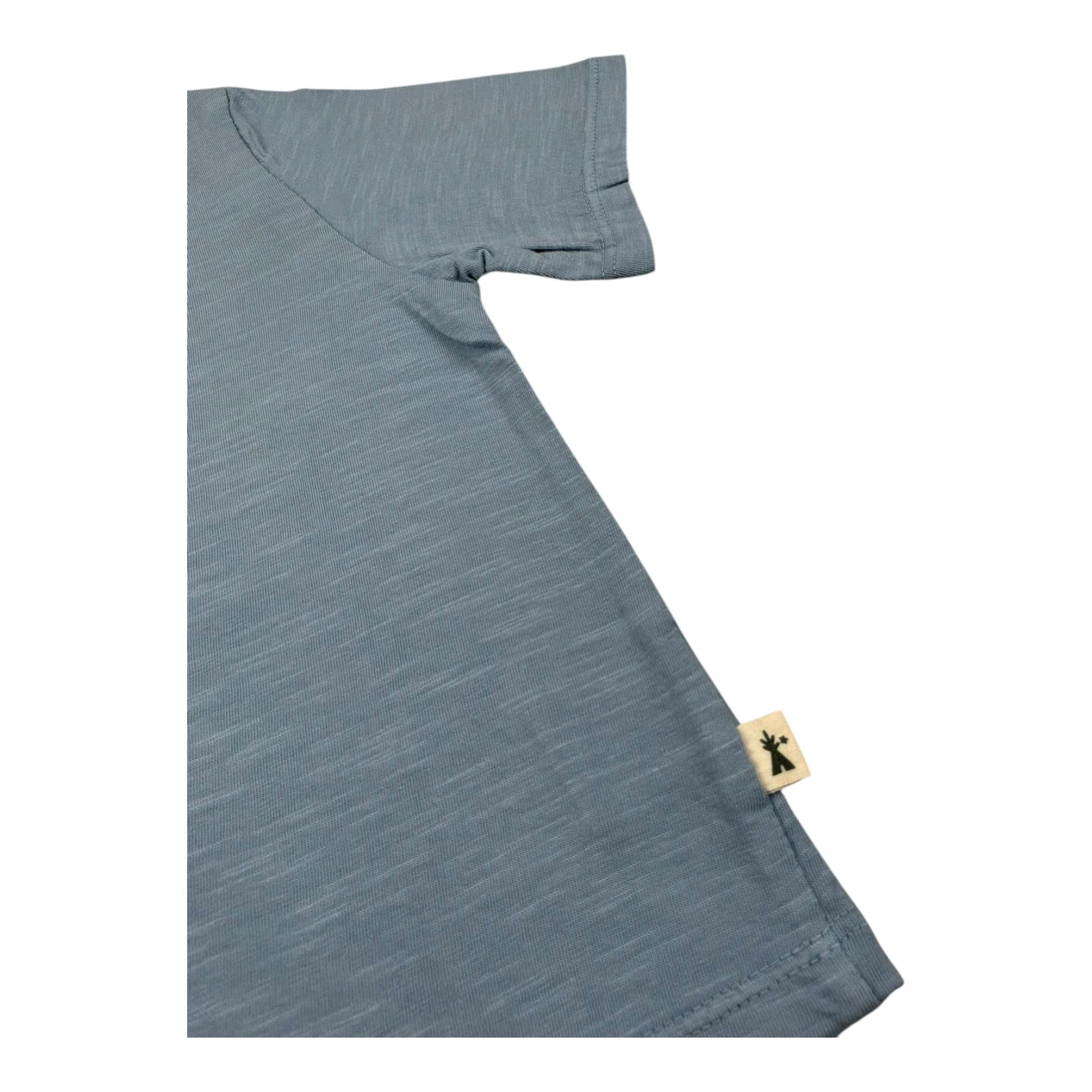 Petit Indi T-Shirt Tinta Unita con Bottone per Bambino SS25BK7655J BLU PETIT INDI 