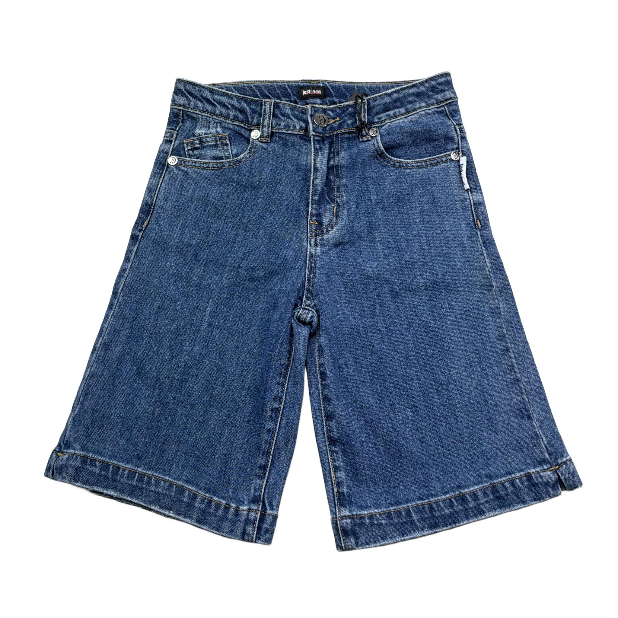 Just Cavalli Bermuda In Denim Tinta Unita con Girovita Regolabile per Bambino JBP26111BE BLU JUST CAVALLI 