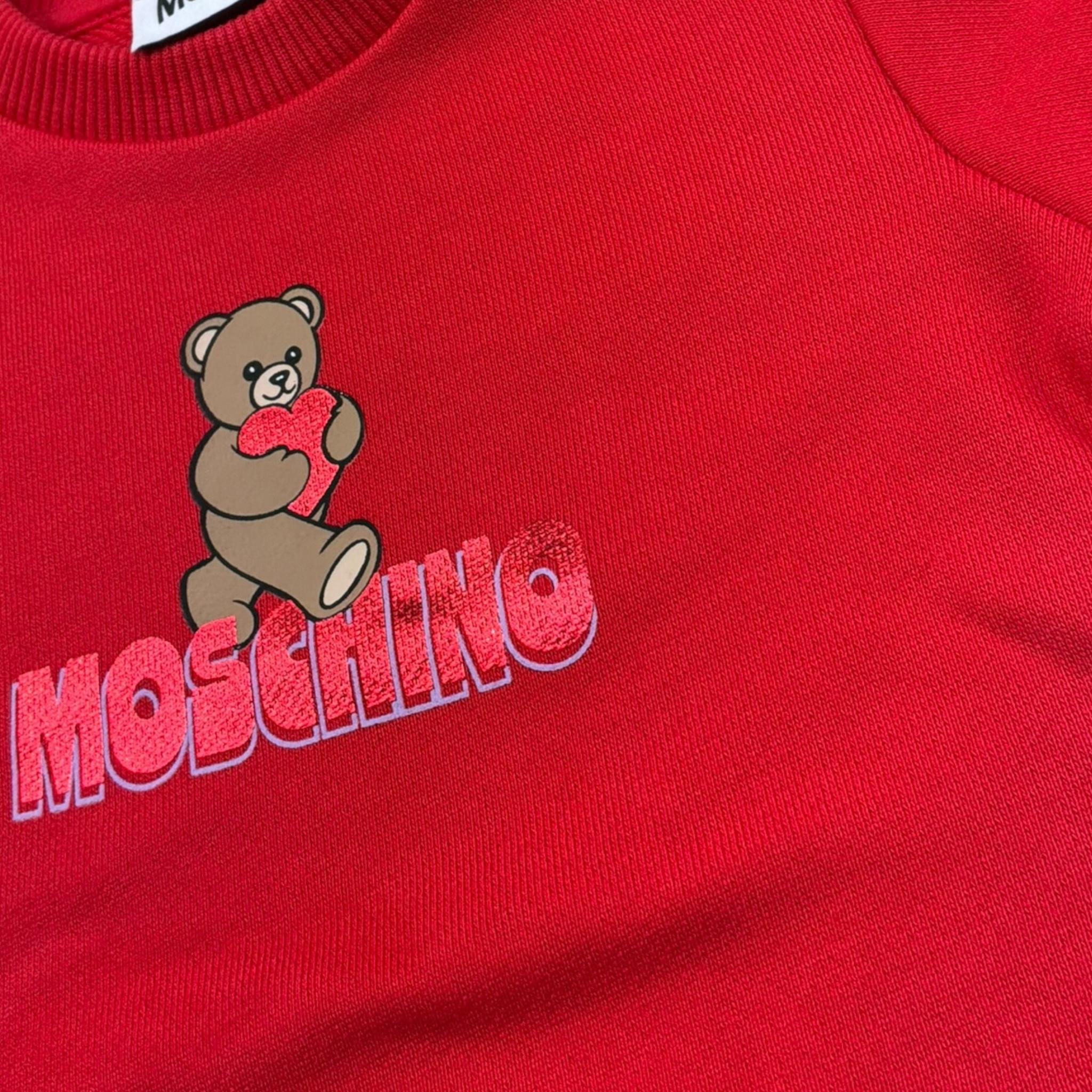 Moschino Abito Mezza Manica Tinta Unita con Stampa per Neonata MAV0C9 ROSSO MOSCHINO 