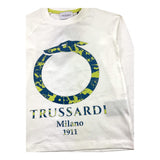 TRUSSARDI shirt girocollo tinta unita con stampa in contrasto Bianco per Neonato TIA24027TSN BIANCO TRUSSARDI 