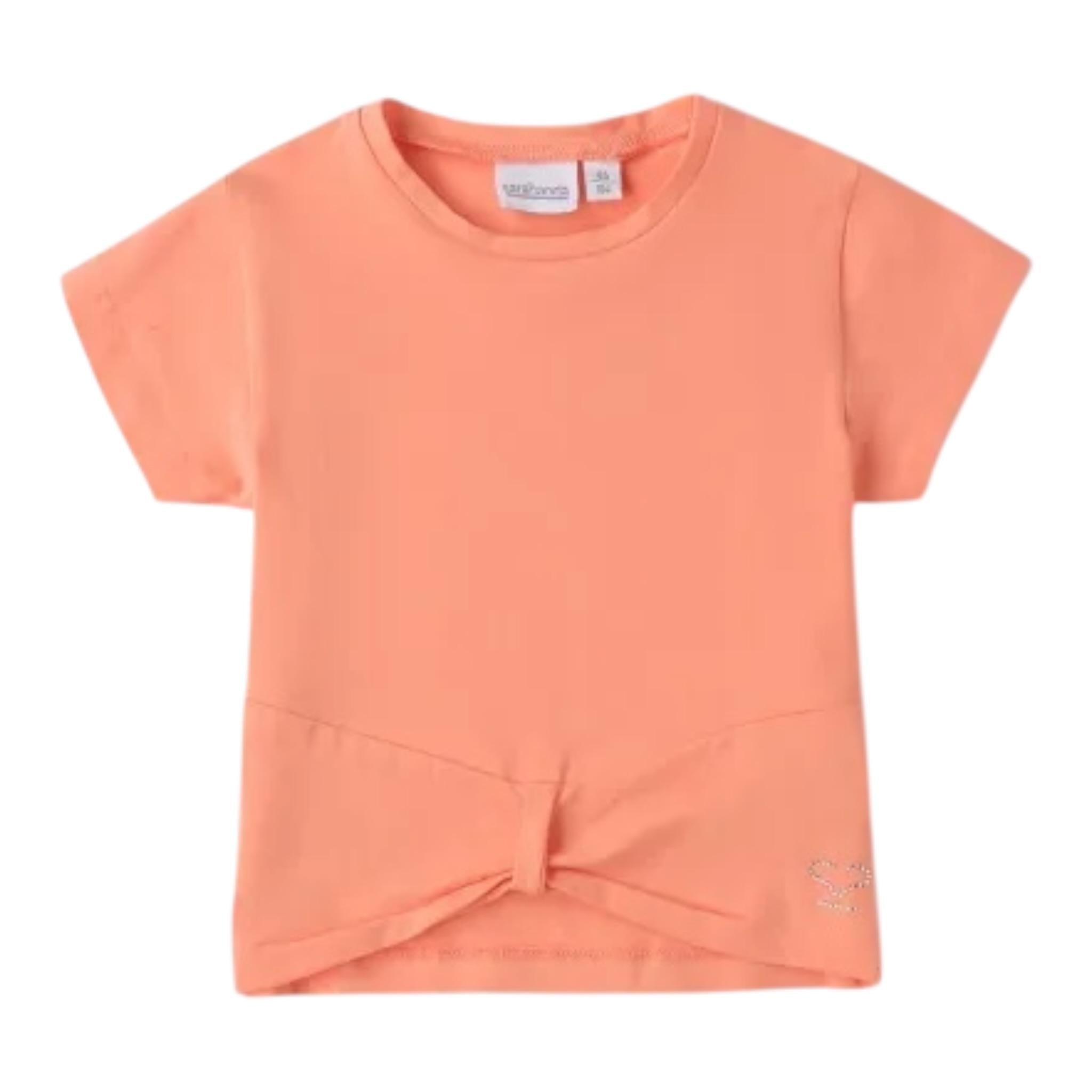 Sarabanda T-Shirt Tinta Unita Girocollo per Neonata 0B317N PESCA SARABANDA 