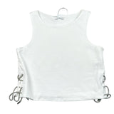 Lu Lu By Miss Grant Canotta Tinta Unita con Applicazioni per Bambina LL3418 BIANCO LU LU BY MISS GRANT 
