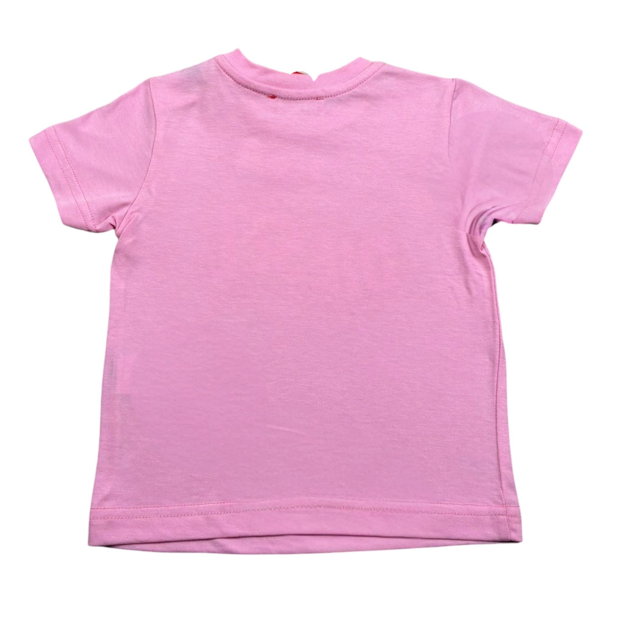 Diesel T-Shirt Girocollo Tinta Unita con Stampa per Neonata K00348 ROSA DIESEL 