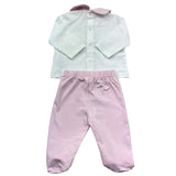 Le Bebe Completo 2 Pezzi Shirt-Ghettina Bicolore per Neonata LBG6260 BIANCO/ROSA LE BEBE 