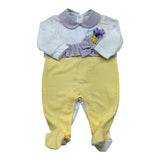 Isabel & Martinez Tutina Bicolore Manica Lunga con Applicazioni per Neonata IM25N422 BIANCO/GIALLO ISABEL & MARTINEZ 