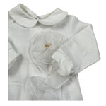 Le Bebe Tutina Manica Lunga Tinta Unita con Applicazioni per Neonata LBG5593 BIANCO LE BEBE 