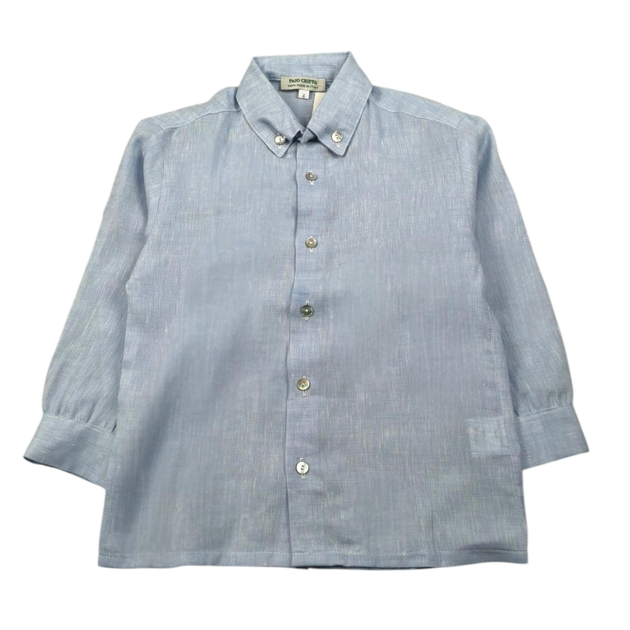 Paio Crippa Camicia Manica Lunga Tinta Unita per Bambino TAMBURO AZZURRO PAIO CRIPPA 