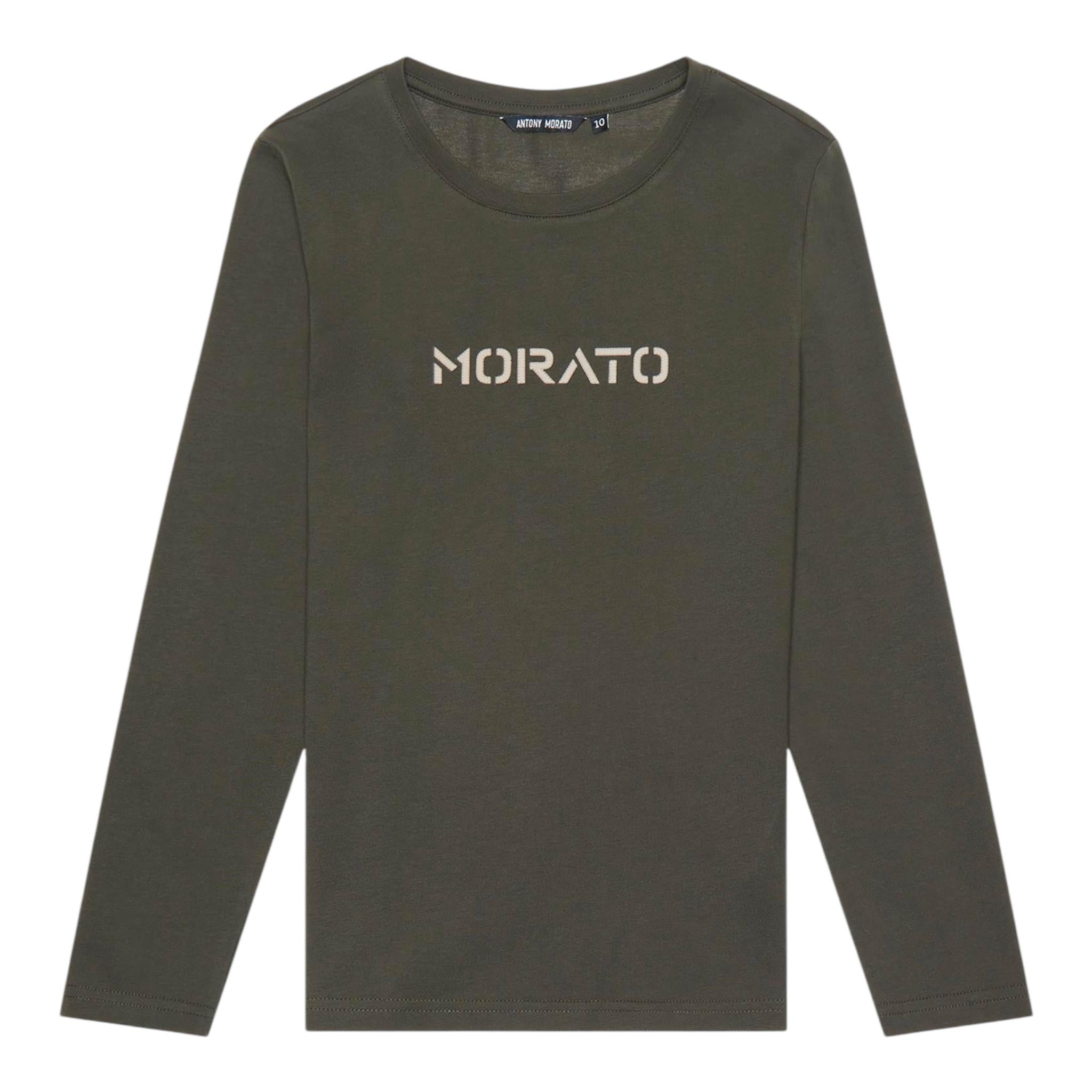 ANTONY MORATO shirt tinta unita girocollo con stampa Verde per Bambino MKKL00267 VERDE ANTONY MORATO 