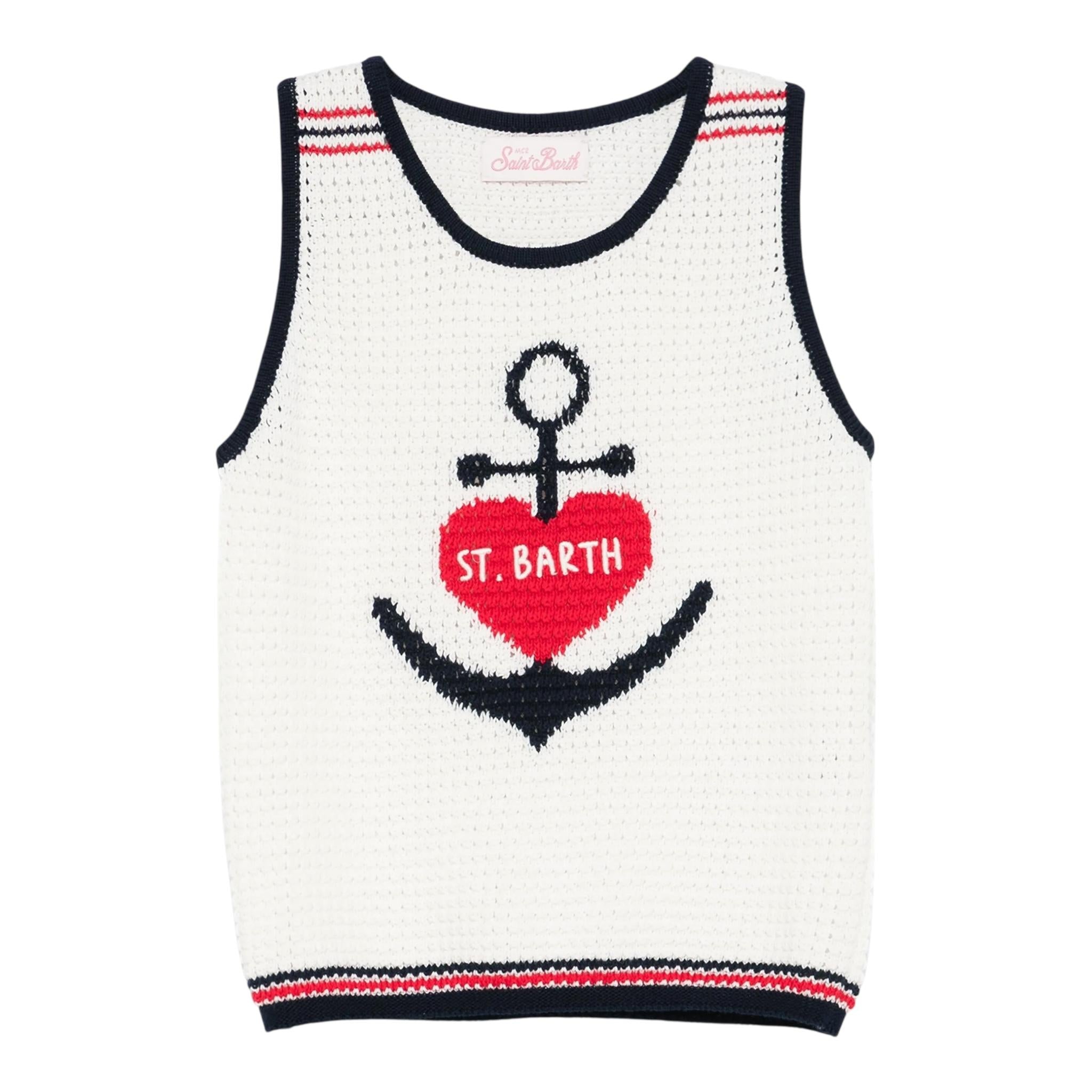 Saint Barth Top Giromanica con Ricami per Bambina ISADORA PANNA SAINT BARTH 