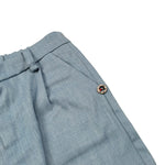 Please Bermuda Tinta Unita con Elastico In Vita per Bambino RB27130B73J AZZURRO PLEASE 