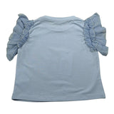 M+E' T-Shirt Girocollo Tinta Unita con Tulle per Bambina UE1373 AZZURRO M+E' 