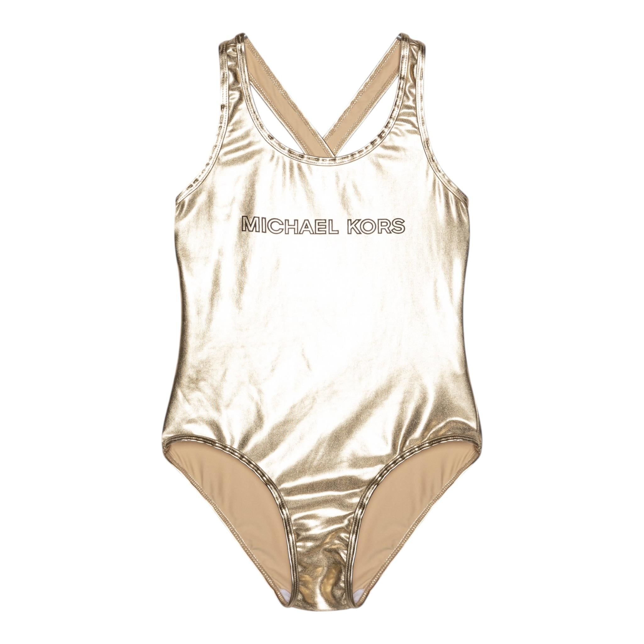 Michael Kors Costume Tinta Unita con Logo per Bambina R30427X ORO MICHAEL KORS 