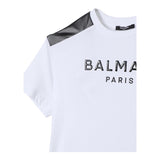 BALMAIN t-shirt girocollo tinta unita con stampa Bianco per Bambino BV8Q81X BIANCO BALMAIN 
