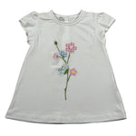 Per Te T-Shirt Girocollo Tinta Unita con Ricami per Bambina 34411J BIANCO PER TE 