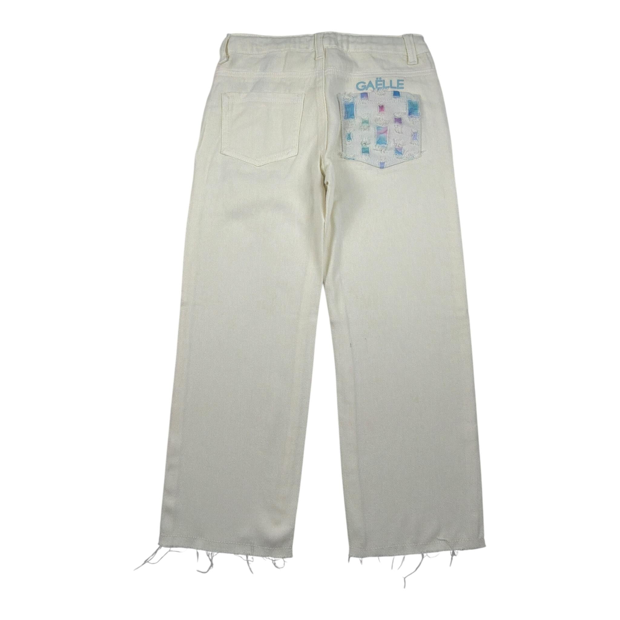 Gaelle Pantalone tinta unita con Stampa Logo Panna per Bambina 2745P00463 PANNA GAELLE 