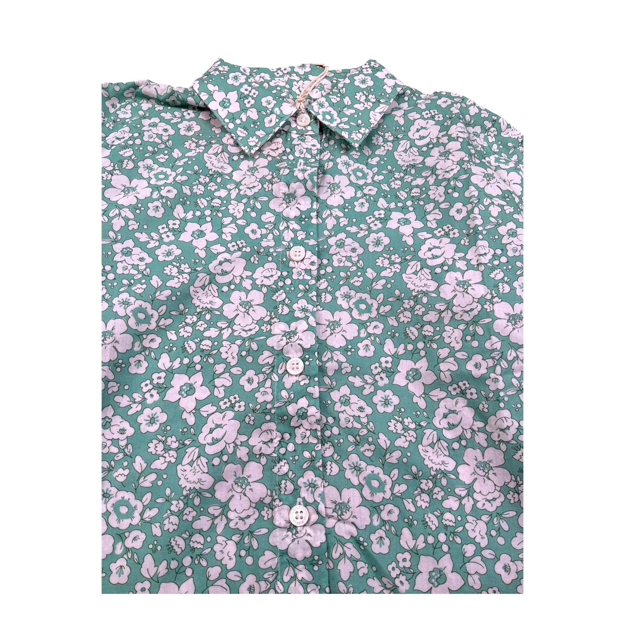Saint Barth Camicia Manica Lunga Fantasia Floreale per Bambina BRIG00304 VERDE SAINT BARTH 