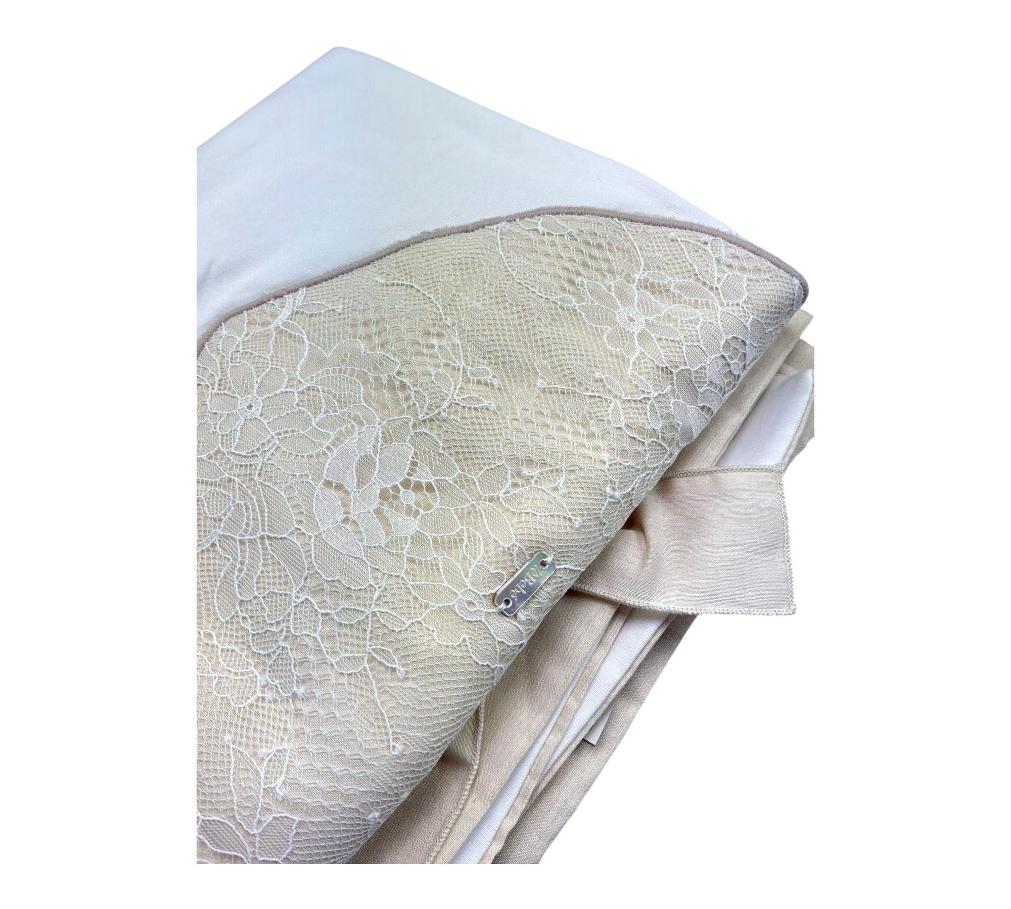 Le Bebe Coperta Tinta Unita con Ricami per Neonata LBG6332 BIANCO LE BEBE 
