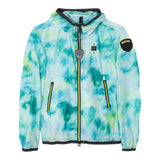 Blauer Giubbino Tinta Unita Stampa Fantasia con Cappuccio per Bambino 24SBLKC04382 VERDE BLAUER 