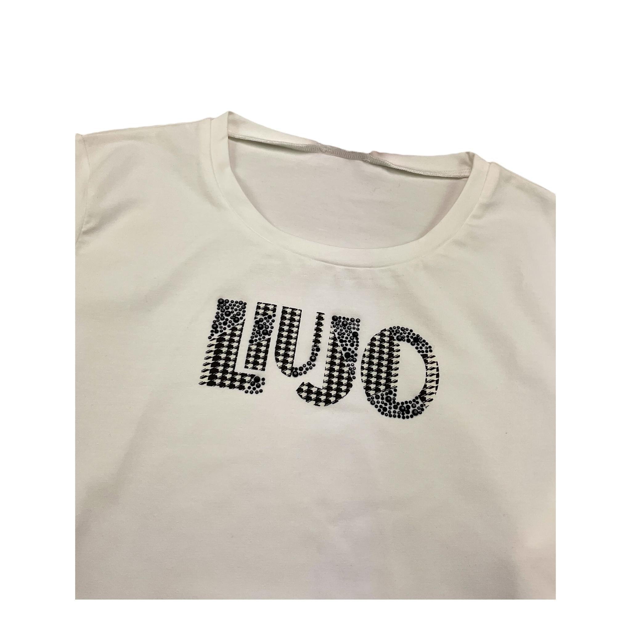 LIU JO shirt girocollo tinta unita con stampa Bianco per Bambina GF4094X BIANCO LIU JO 