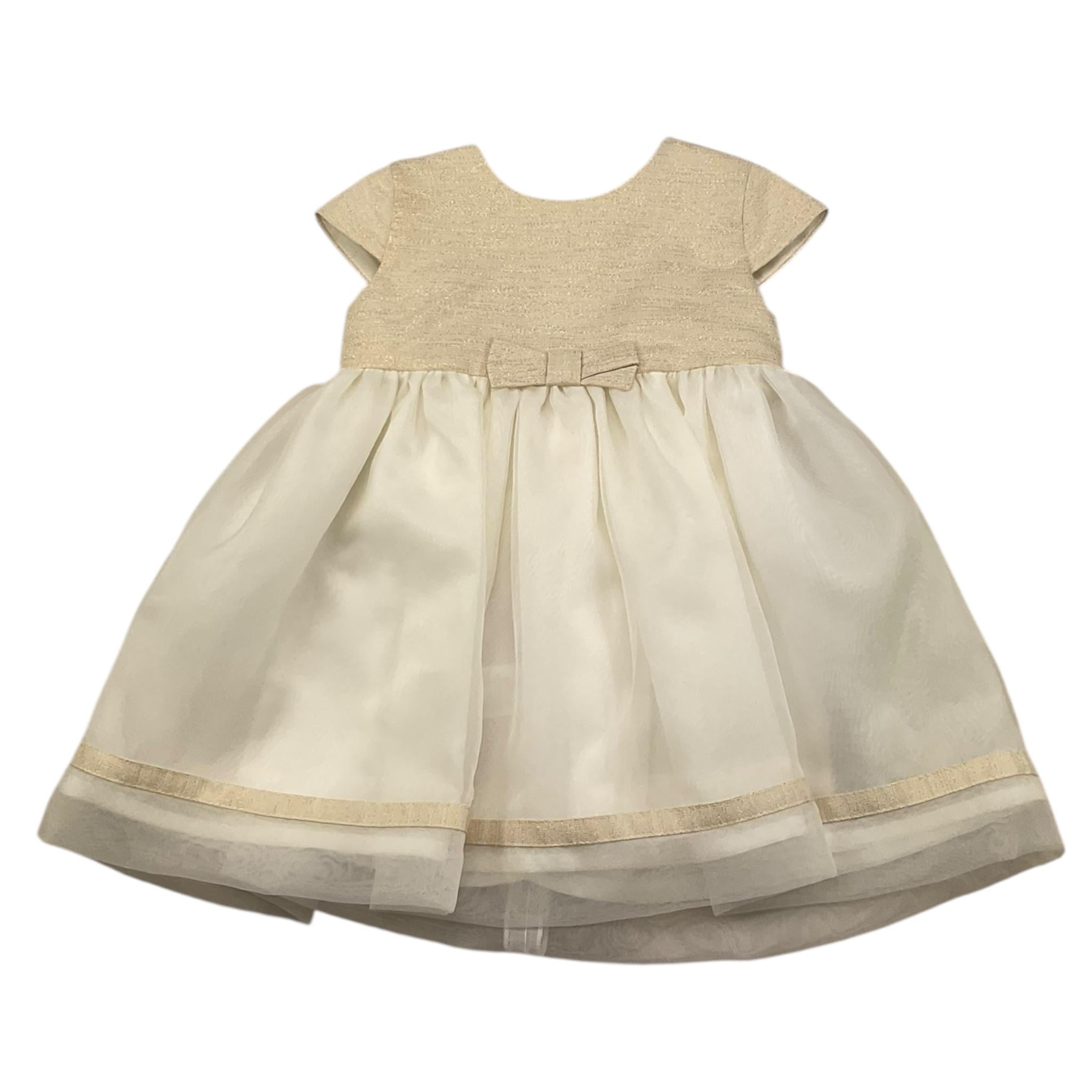 MINIMI abito mezza manica lurex cn fiocco Oro per Neonata 819 ORO MINIMI 