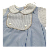 La Stupenderia Pagliaccetto Bicolore con Colletto per Neonata TBTT57 AZZURRO LA STUPENDERIA 