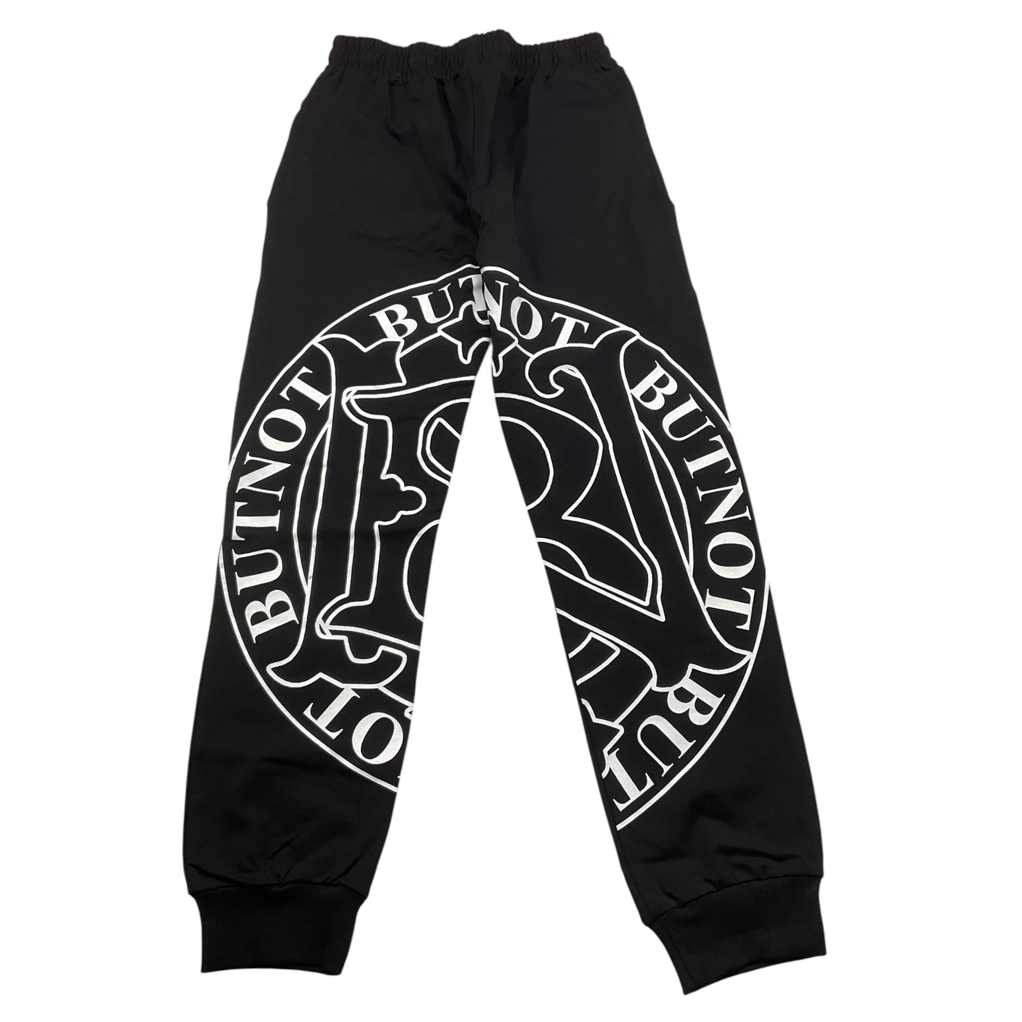 BUTNOT pantalone tuta tinta unita con stampe in contrasto Nero per Bambino B9498558 NERO BUTNOT 