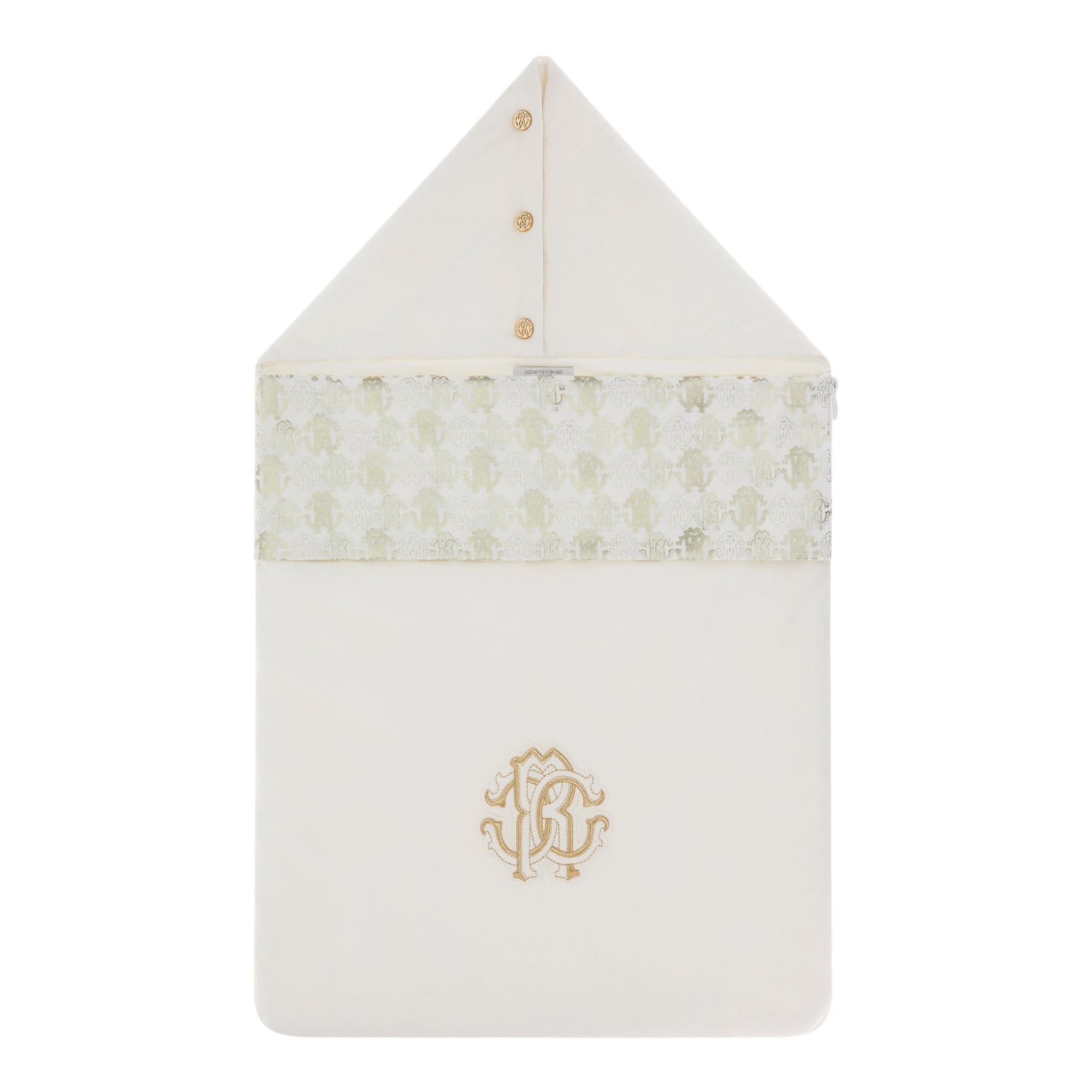 ROBERTO CAVALLI sacco nanna tinta unita fantasia in contrasto Bianco per Neonato TJT825 BIANCO ROBERTO CAVALLI 