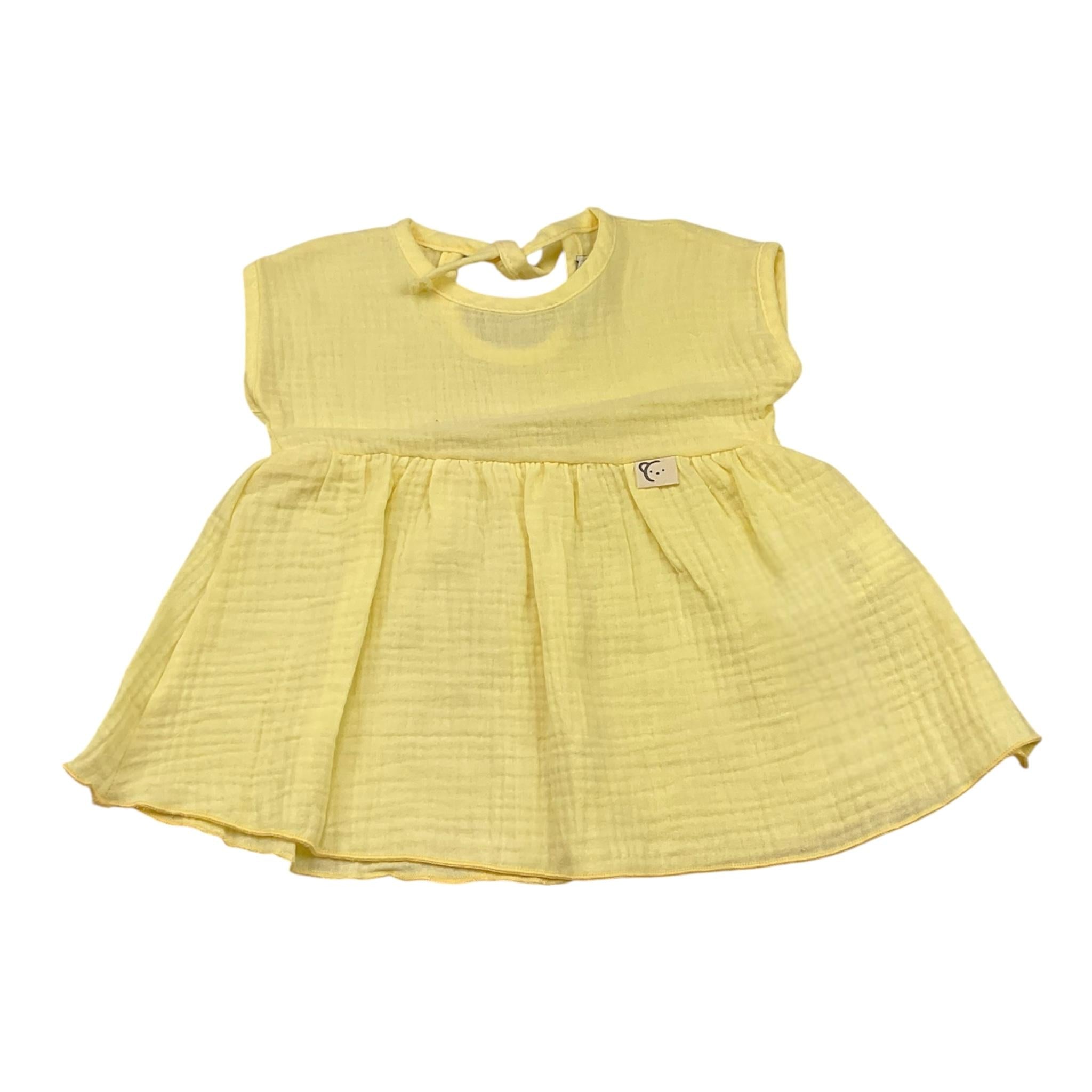 Calamaro Camicia Tinta Unita Giromanica per Neonata DNIKN GIALLO CALAMARO 