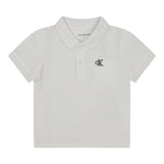 Calvin Klein Polo Mezza Manica Tinta Unita con Logo per Neonato IN0IN00170 BIANCO CALVIN KLEIN 