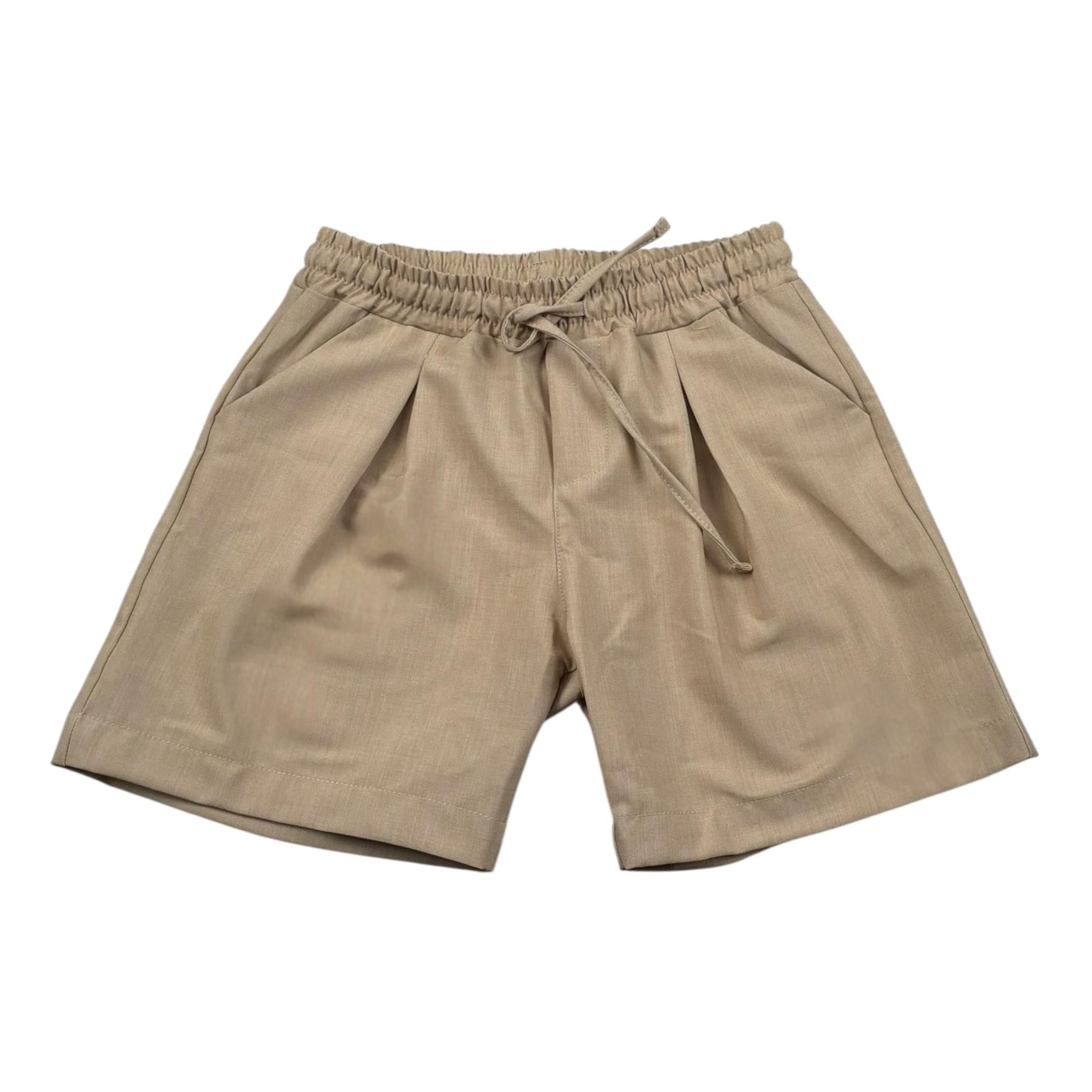 M+E' Bermuda Tinta Unita con Elastico In Vita per Bambino UEM0549J BEIGE M+E' 