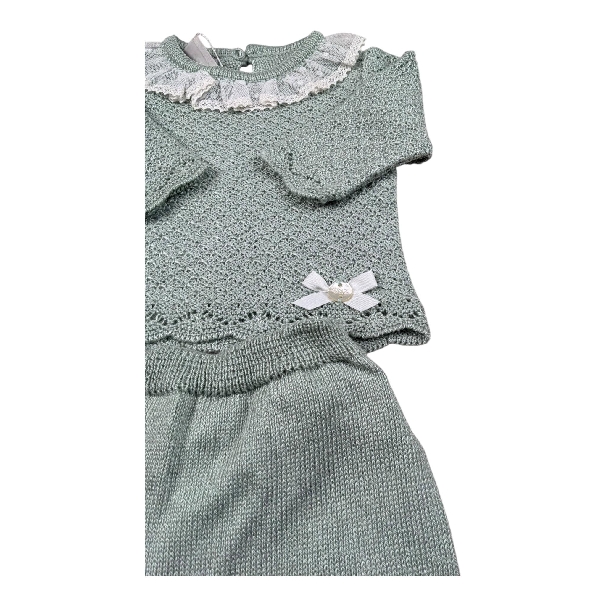 Paz Rodriguez Completo 2 Pezzi Maglia-Ghettina Tinta Unita per Neonata 00342150 VERDE PAZ RODRIGUEZ 