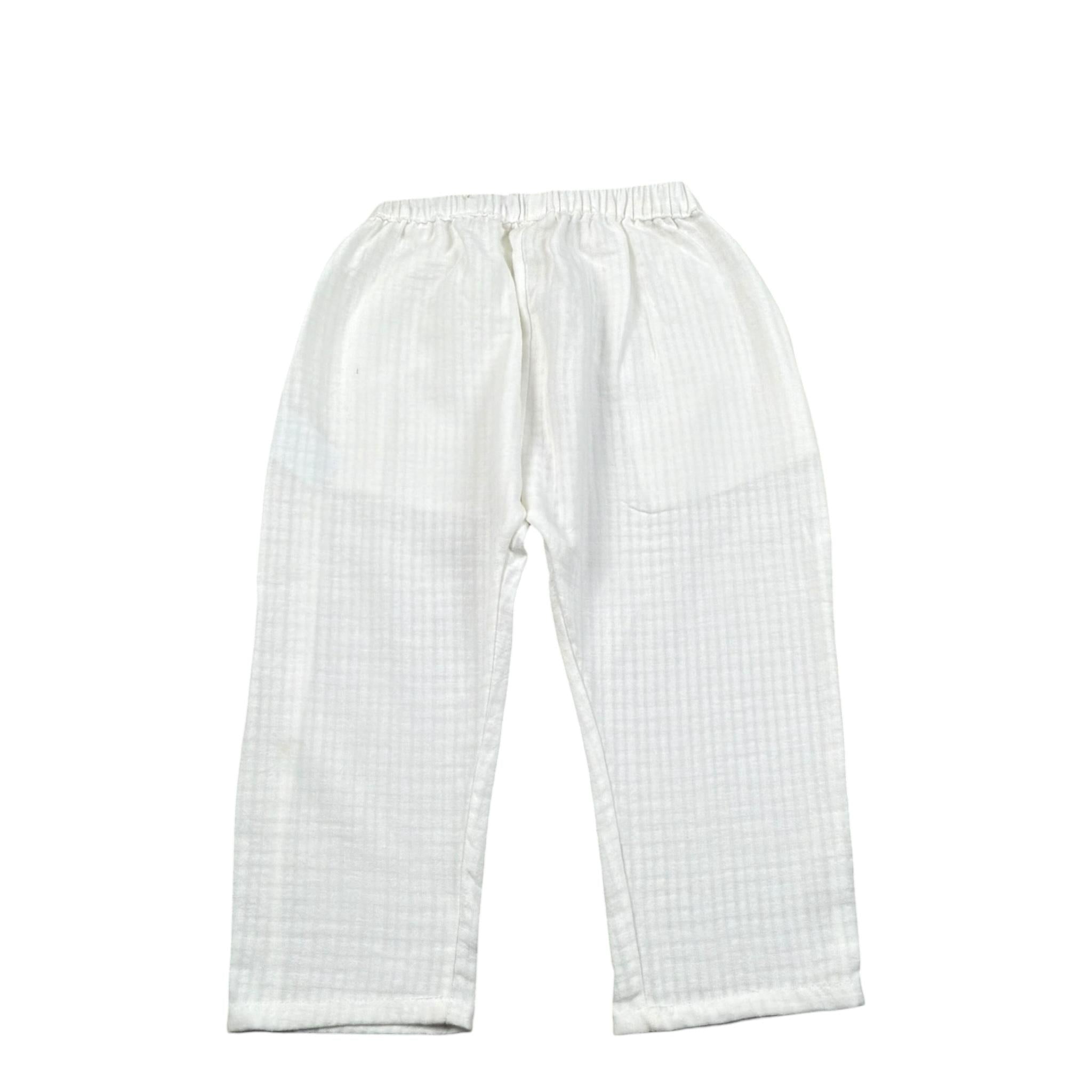 Petit Indi Pantalone Tinta Unita con Elastico In Vita per Bambino SS25BK8140X BIANCO PETIT INDI 