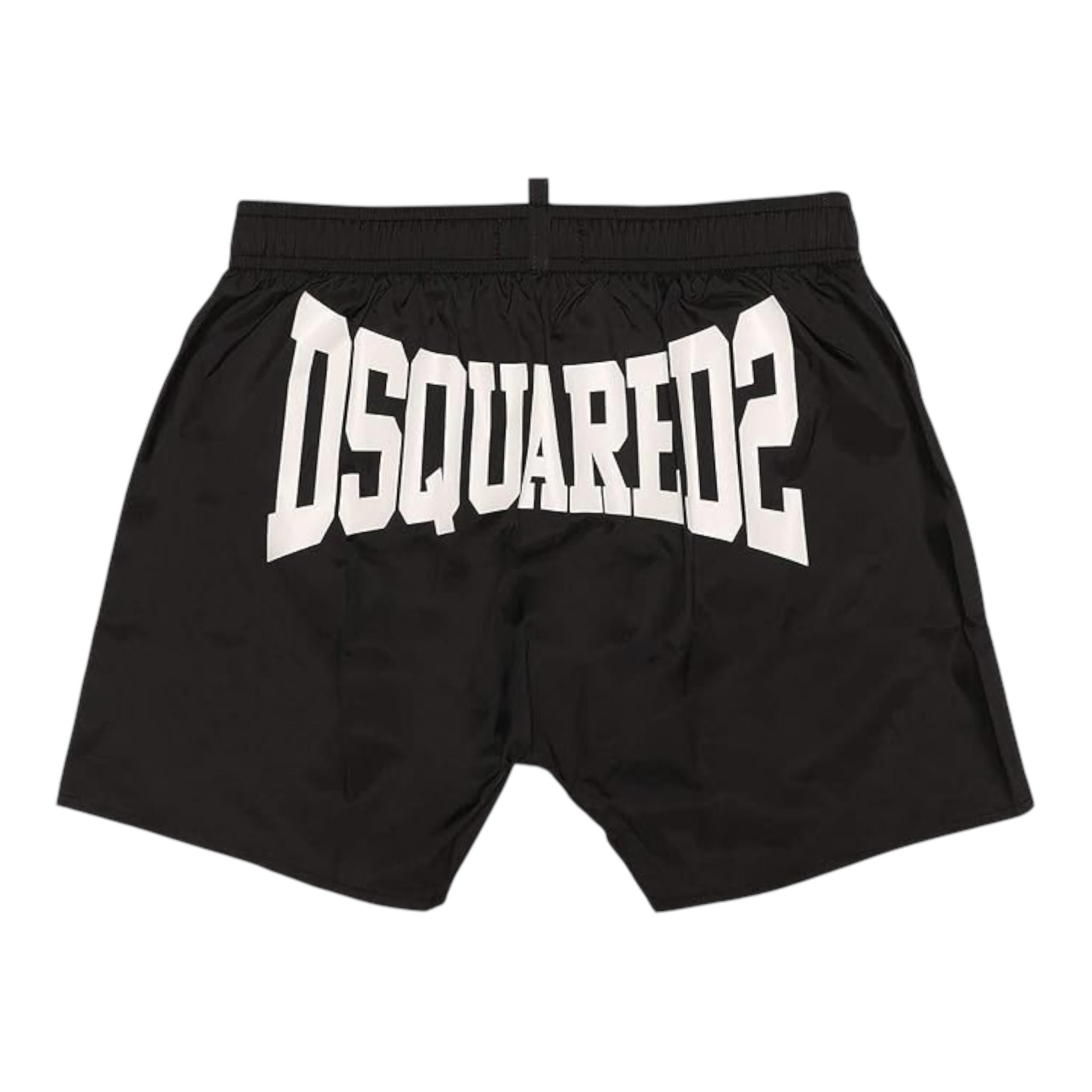 Dsquared2 Costume Tinta Unita Modello Bermuda con Stampa per Bambino DQ0271 NERO DSQUARED2 