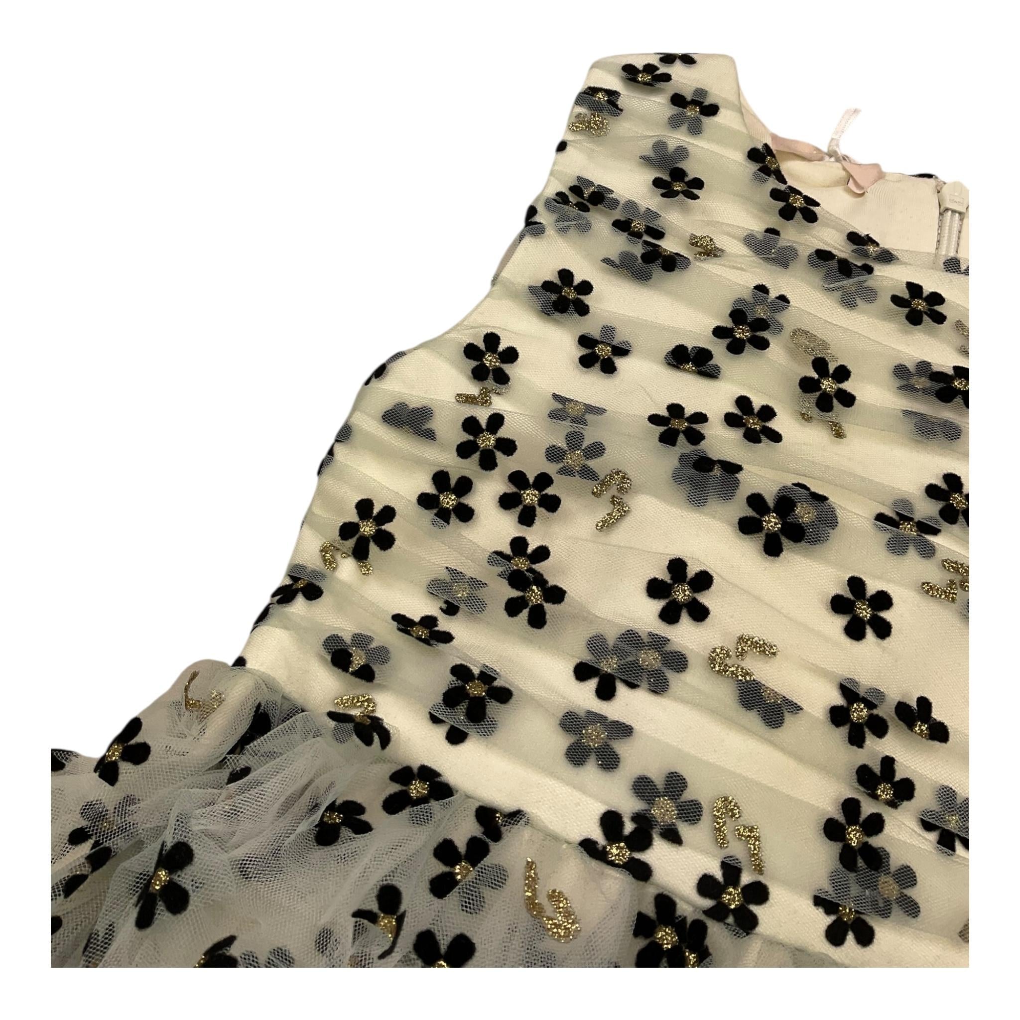 LIU JO abito giromanica tinta unita con tulle e fori Panna per Bambina KF4103X PANNA LIU JO 